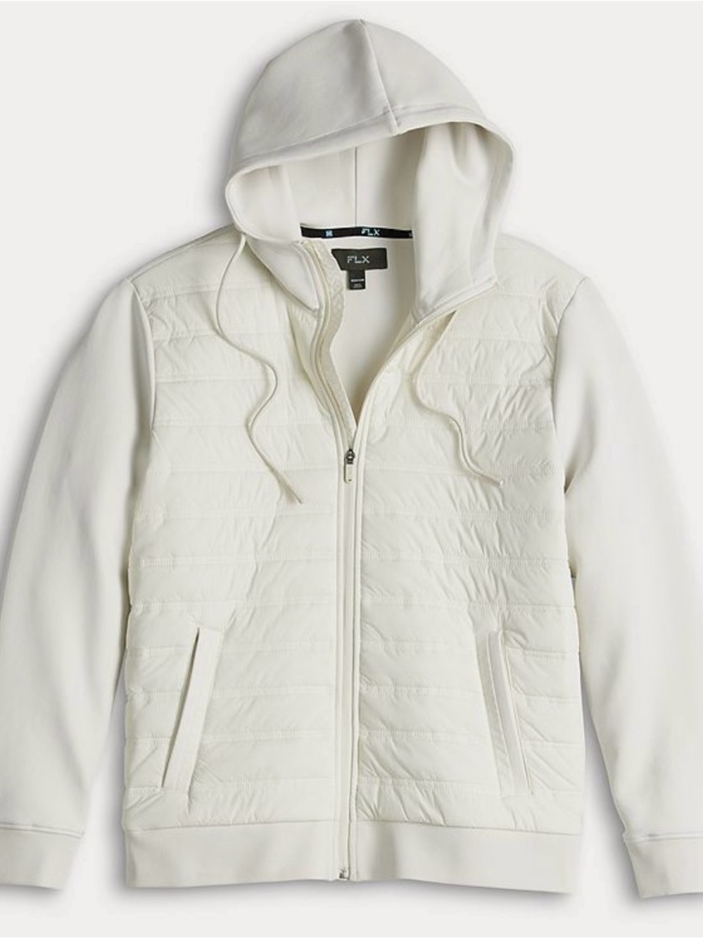 FLX Men's Cream Hooded Windbreaker Jacket